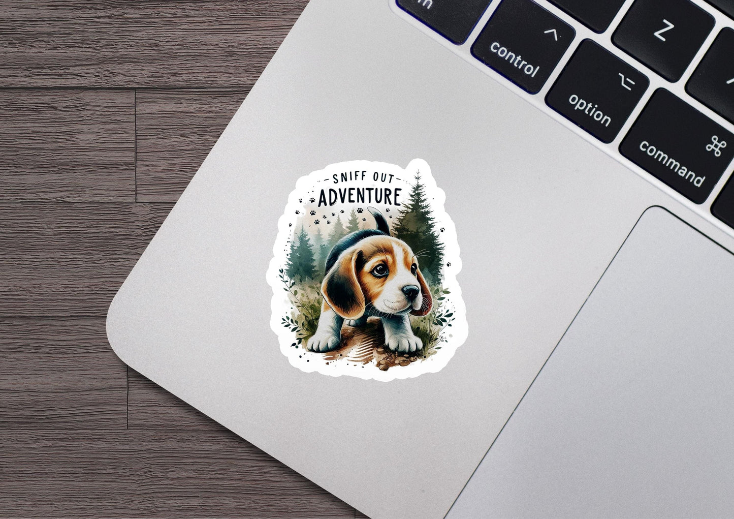 a sticker with a picture of a dog on it