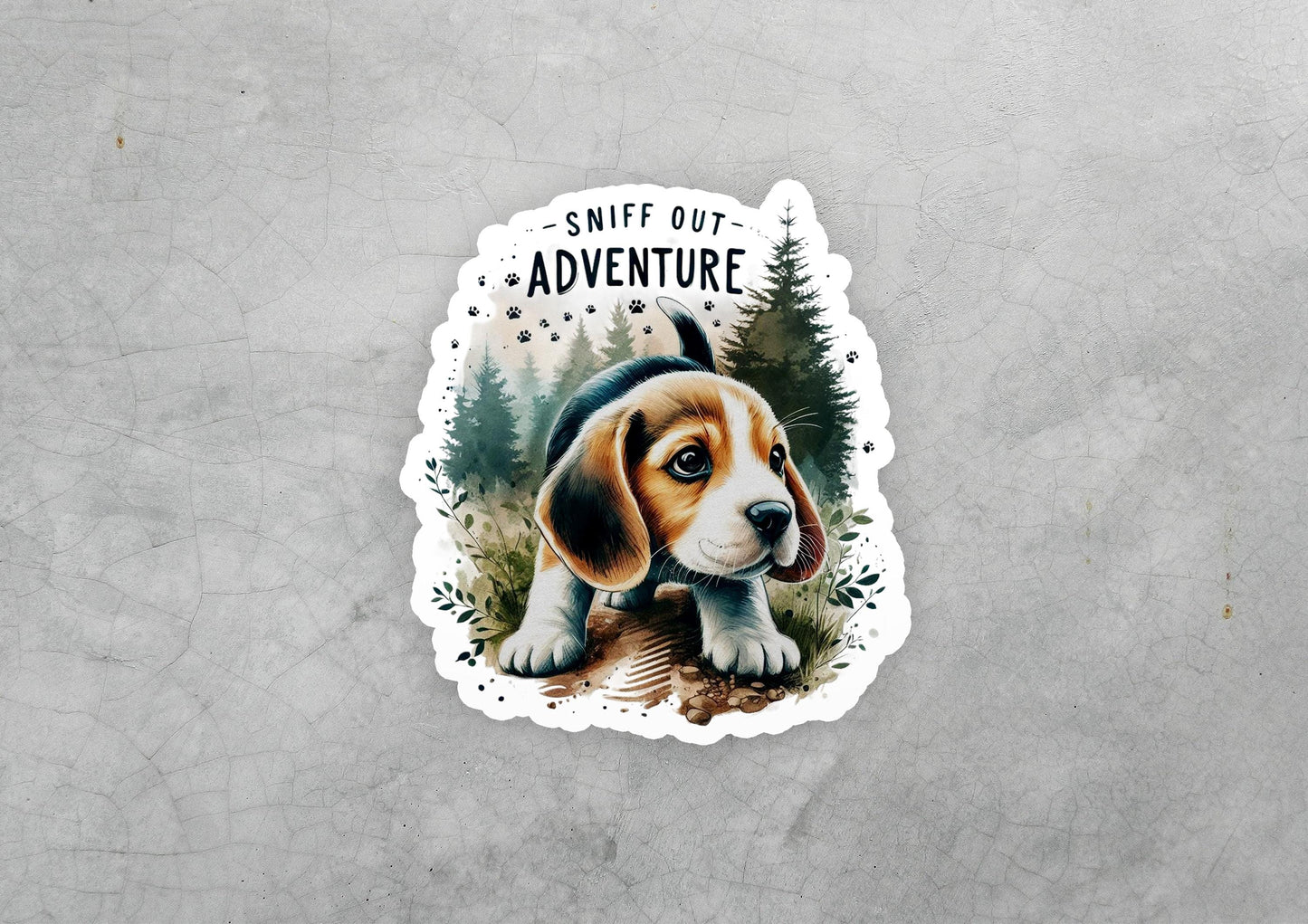 a sticker with a picture of a dog on it