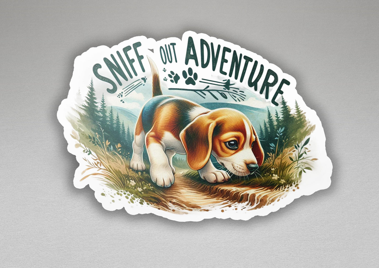 a sticker with a picture of a dog on it