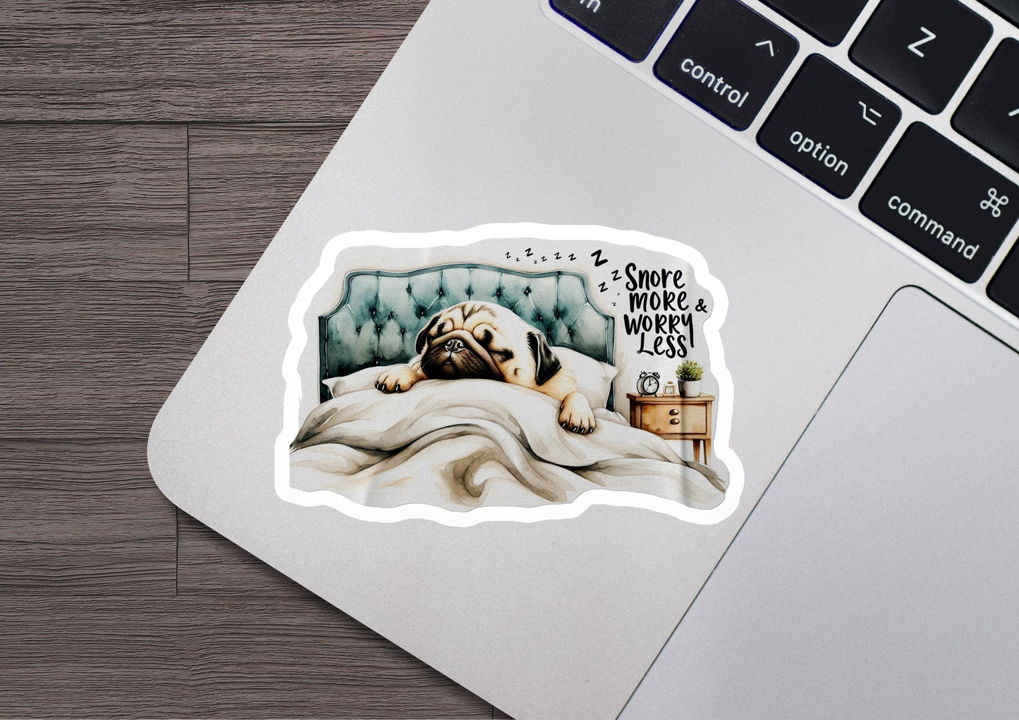 a sticker of a dog sleeping on a couch