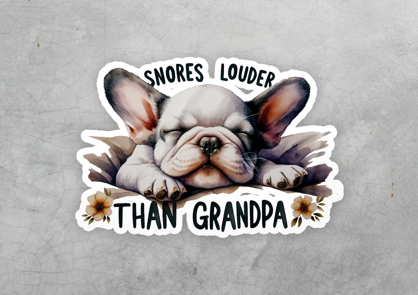 a sticker with a picture of a dog's face