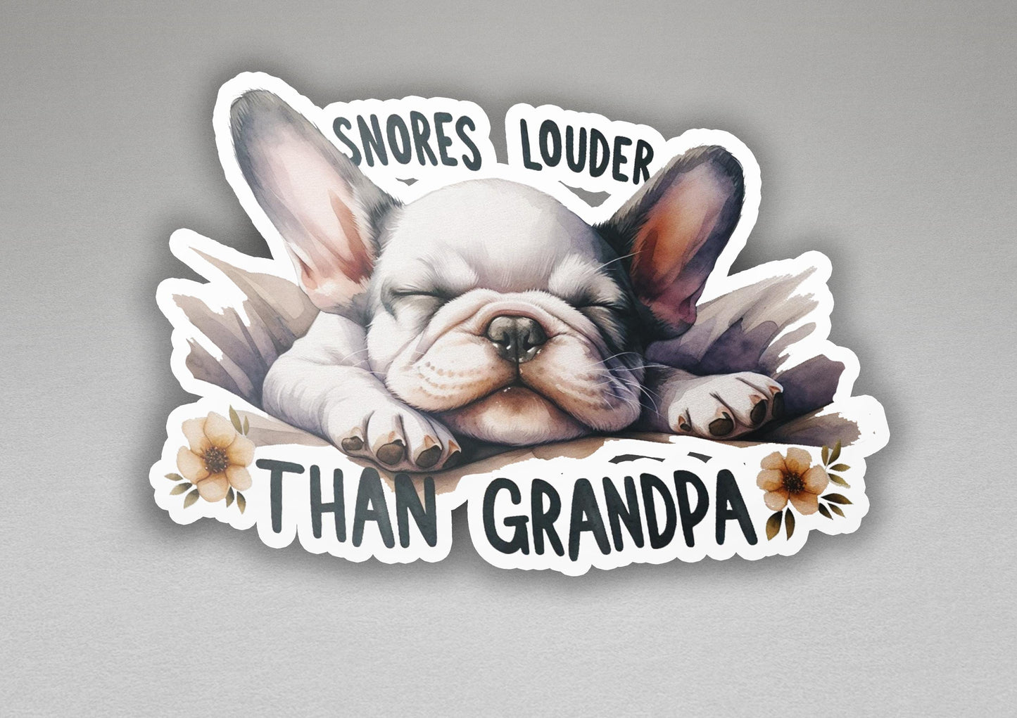 a sticker of a dog sleeping on the ground