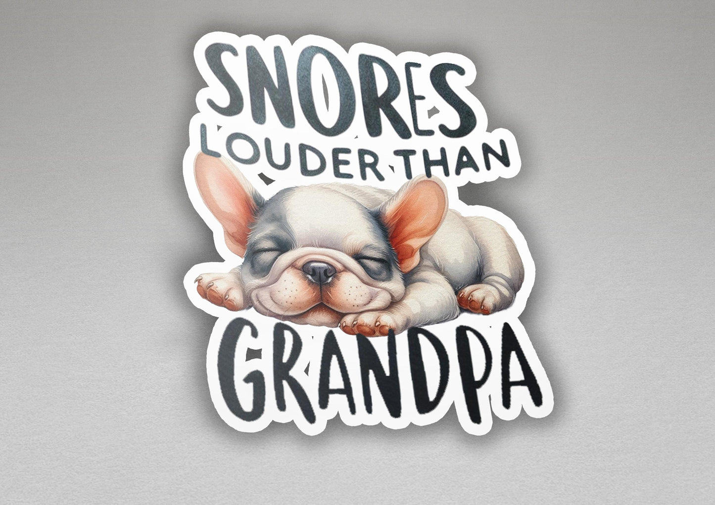 a sticker with a picture of a dog sleeping