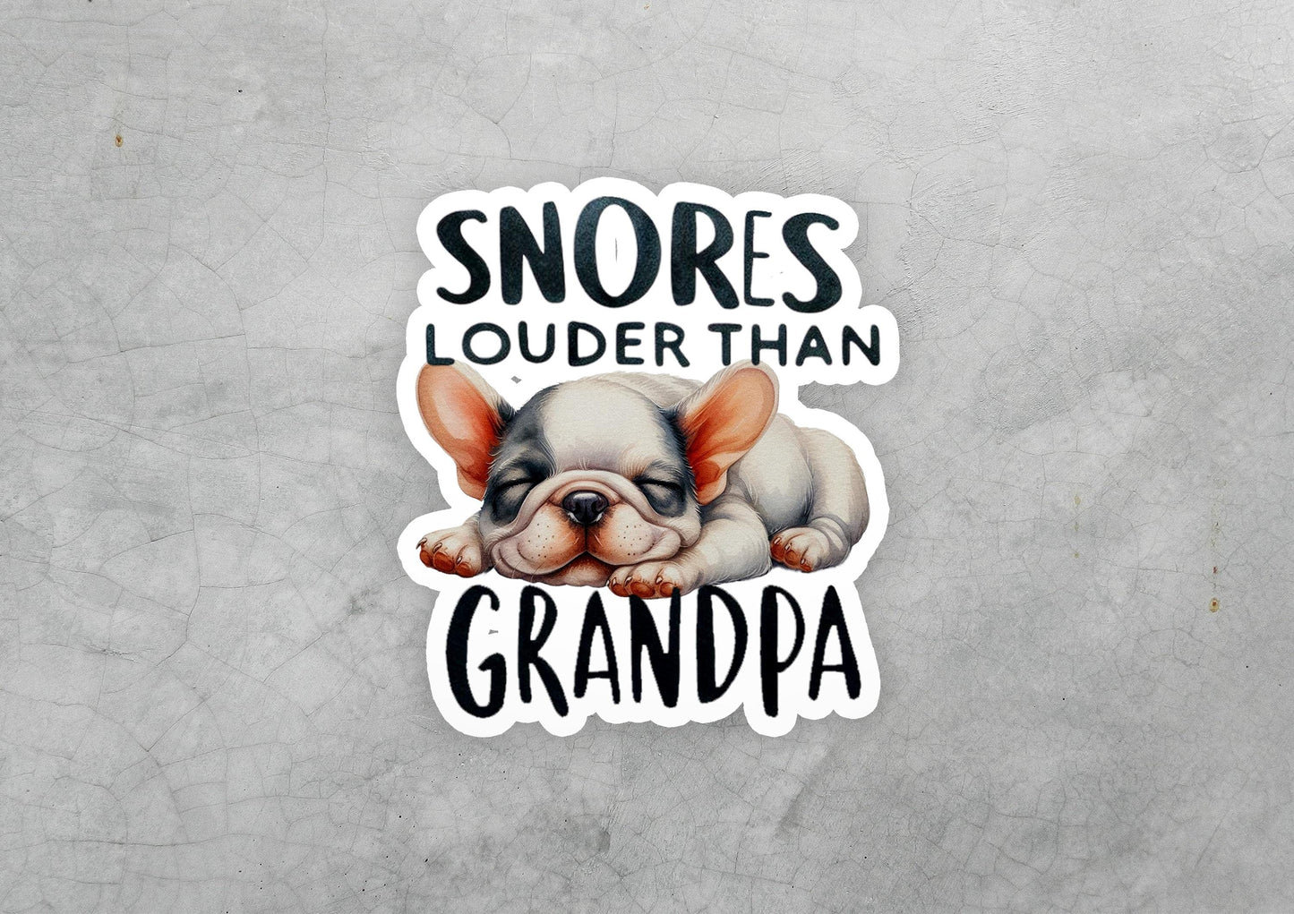 a sticker with a picture of a dog sleeping