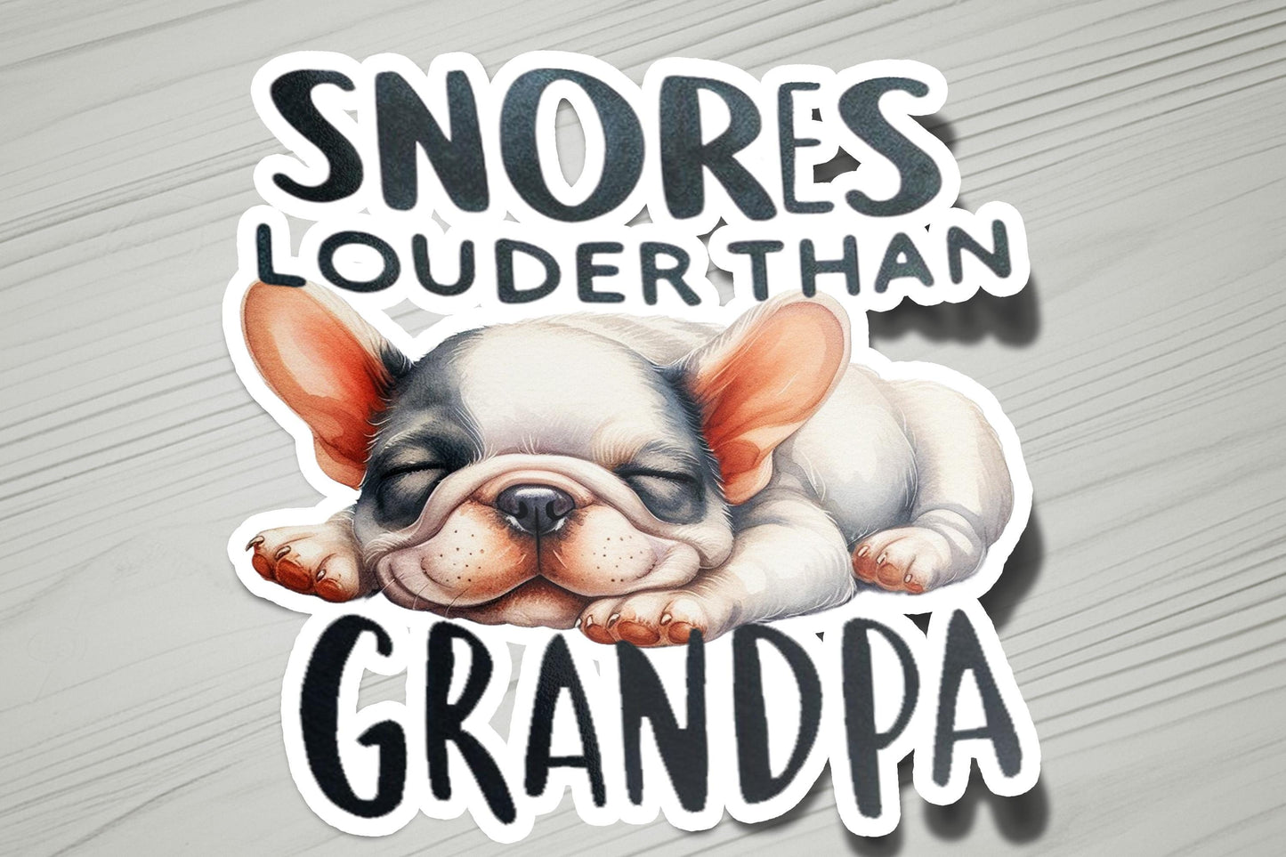 a sticker with a picture of a dog sleeping