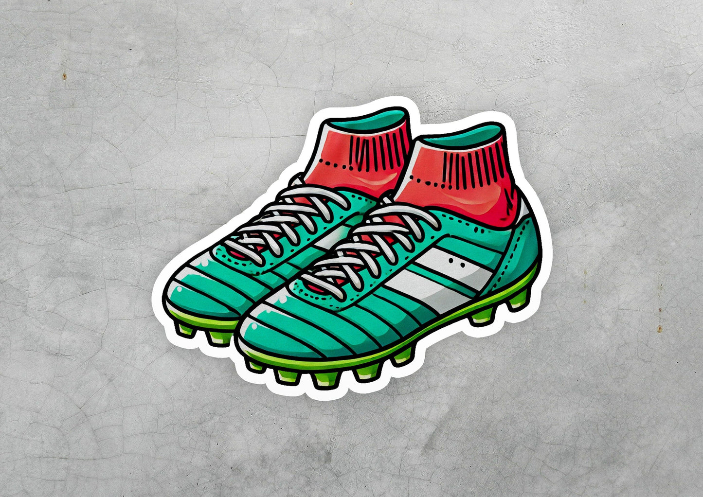 a sticker of a pair of soccer shoes