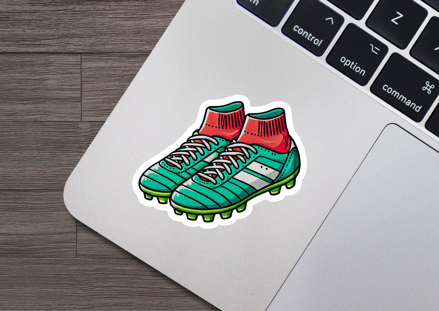 a pair of shoes sticker on a laptop