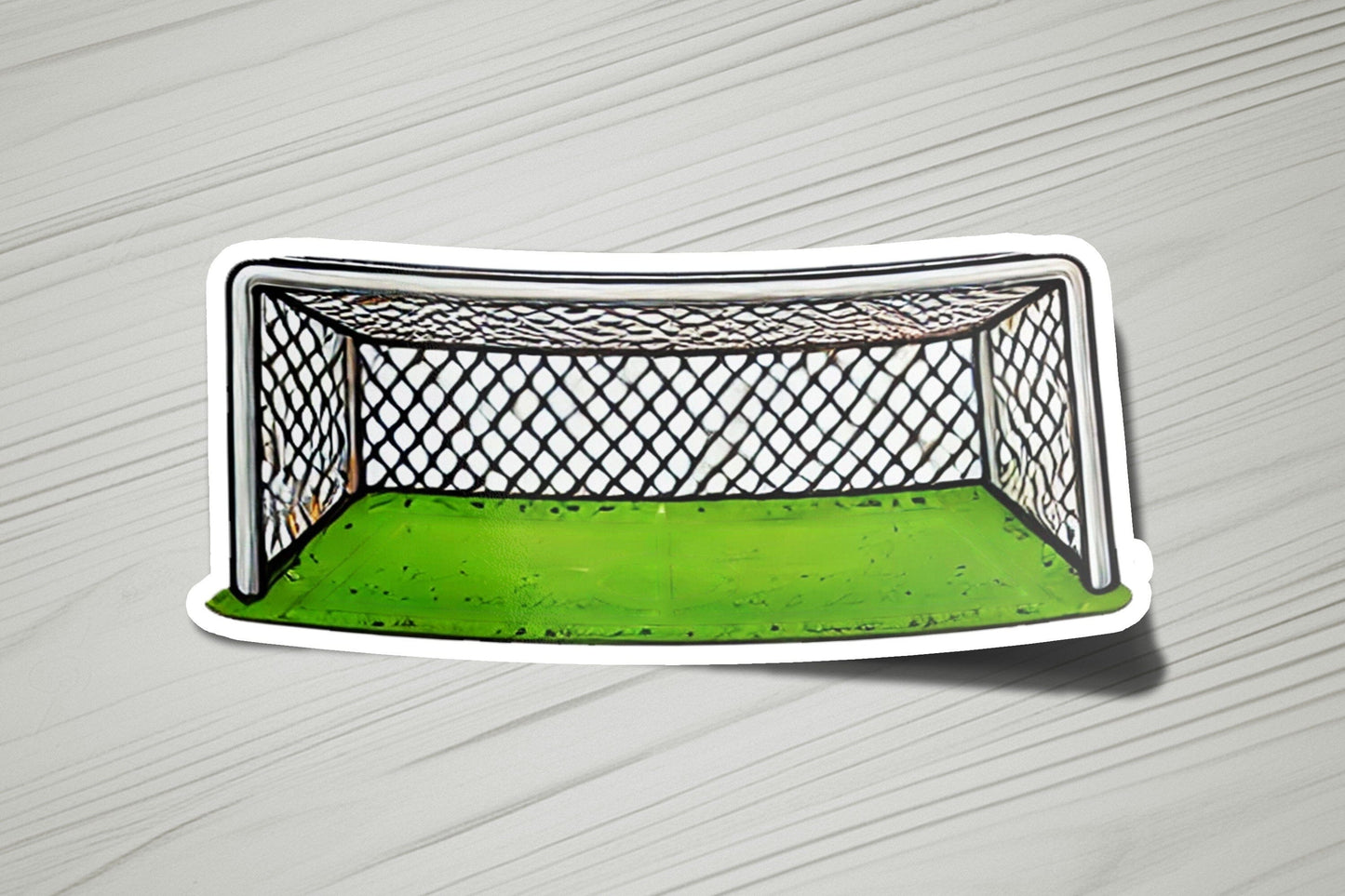 a sticker of a green soccer goal