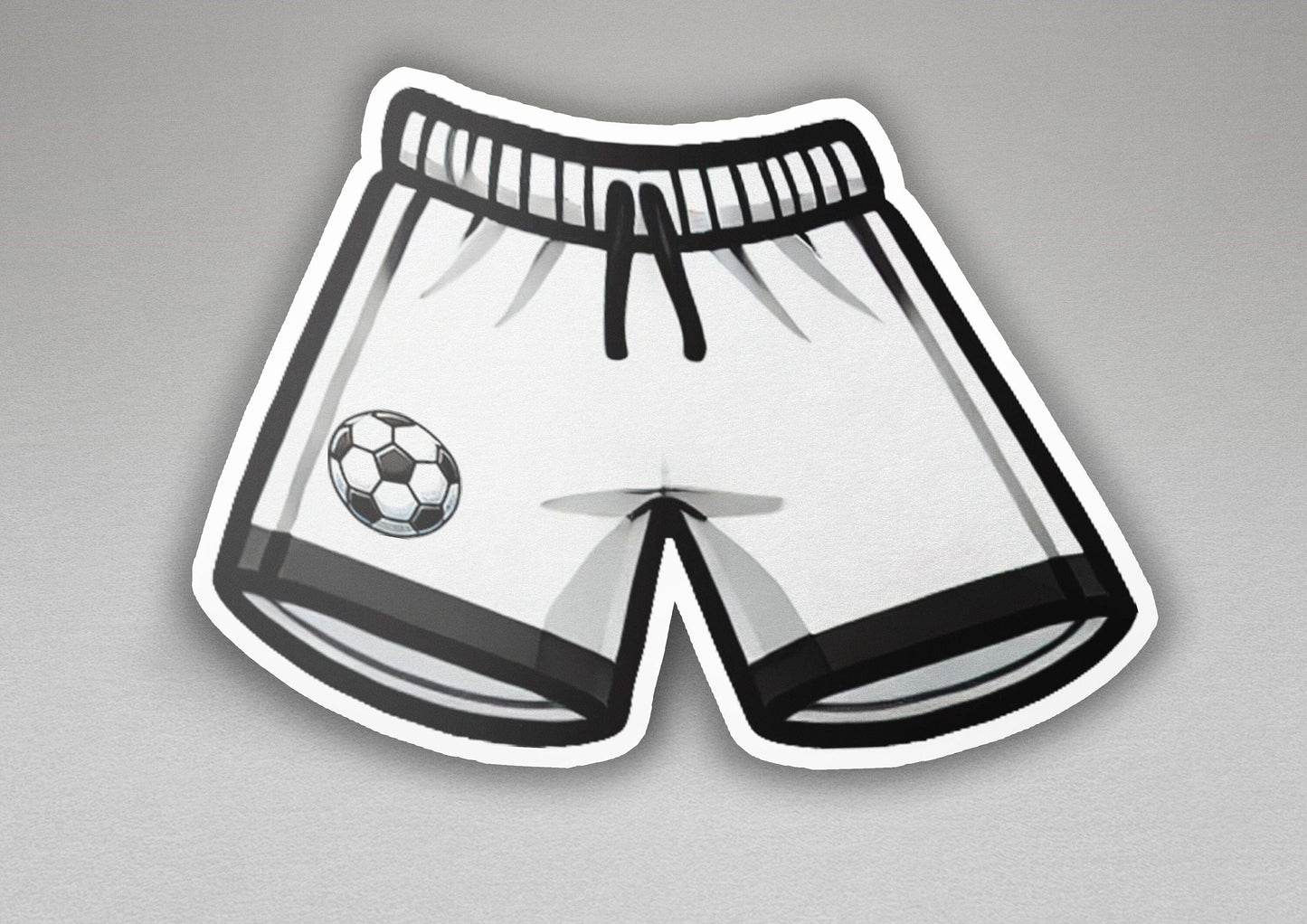 a picture of a soccer shorts with a soccer ball on it