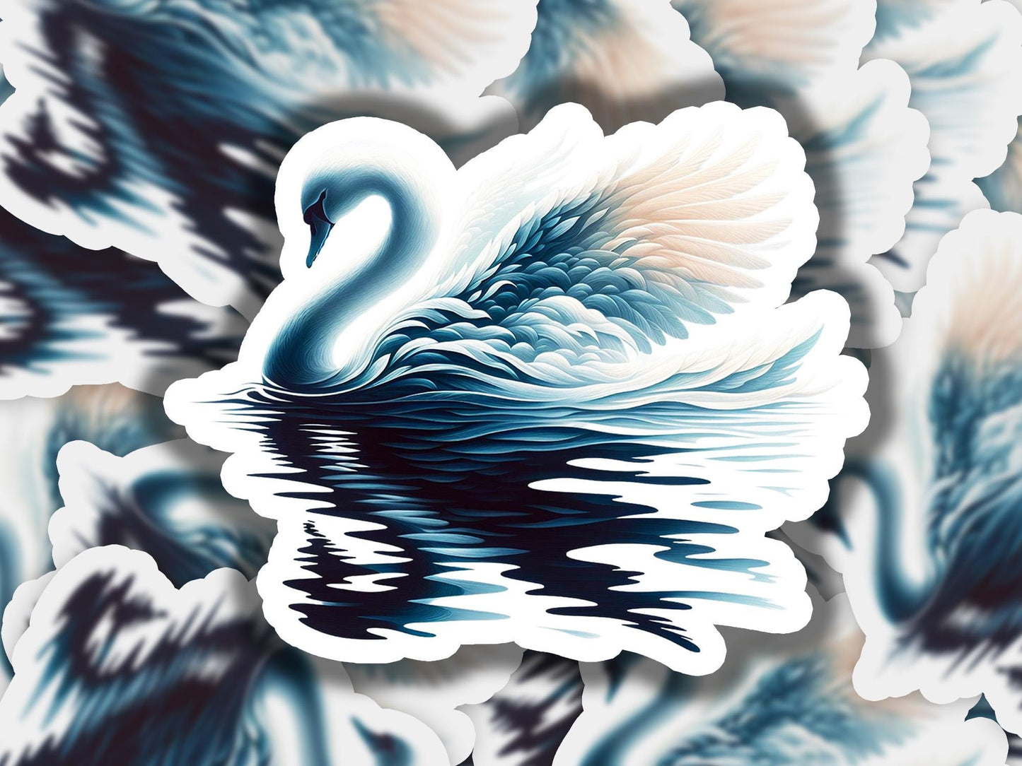 a picture of a swan in the water
