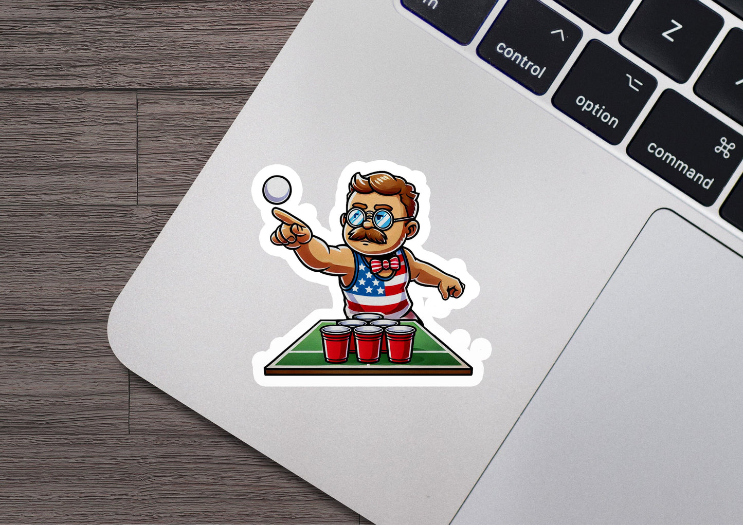 a sticker of a man holding a magnifying glass