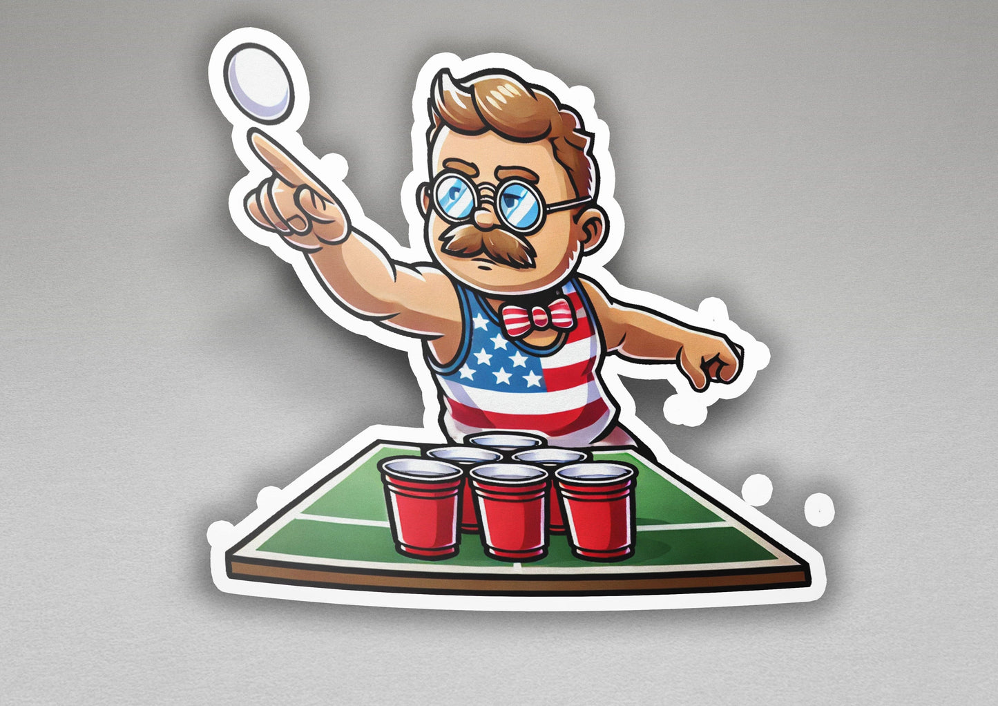 a sticker of a man throwing a frisbee