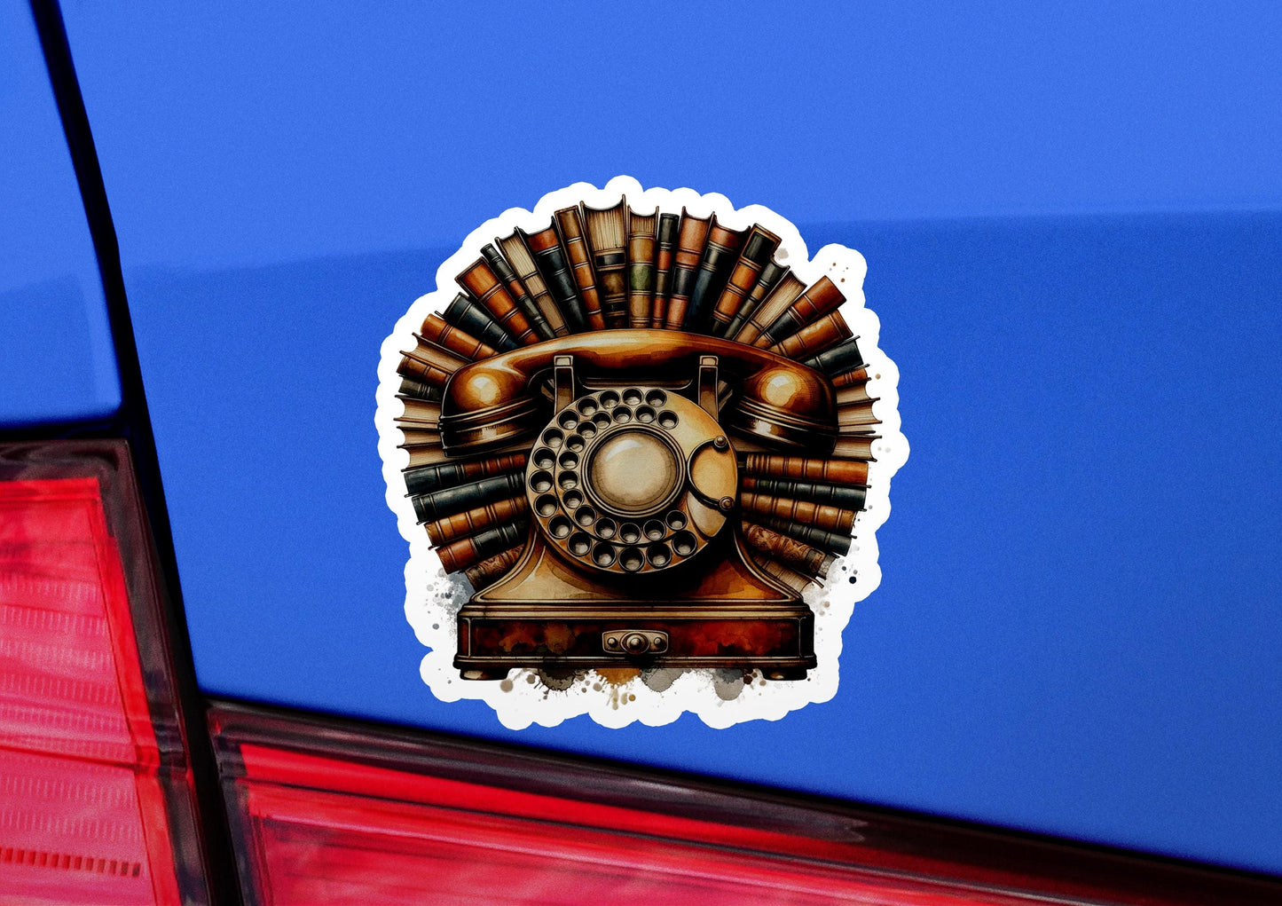 a close up of a sticker on the back of a car