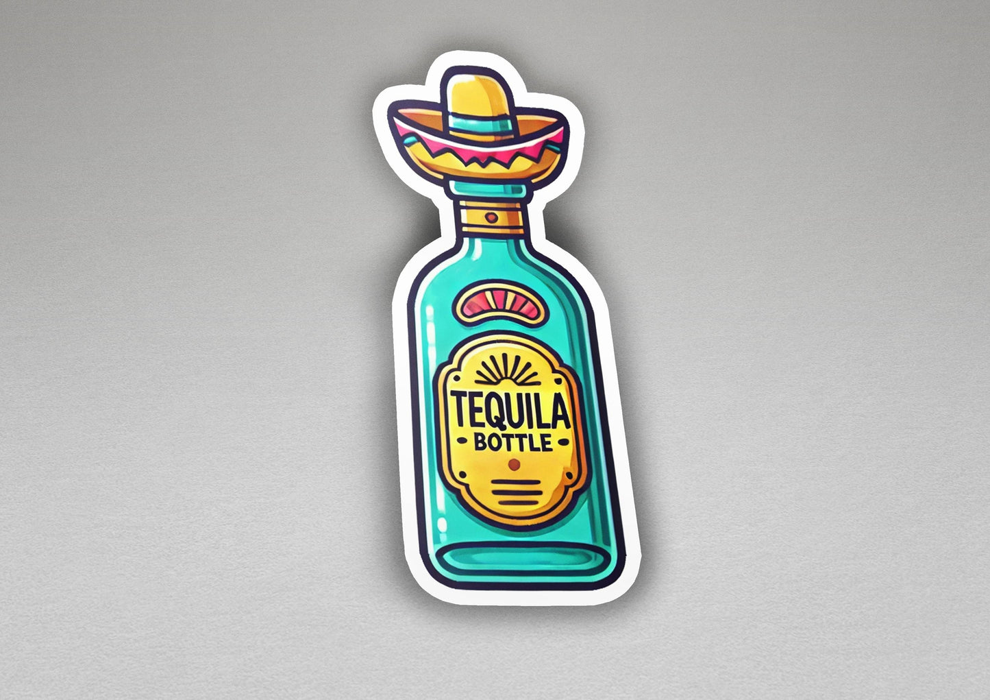 a bottle of tequila with a sombrero on top of it