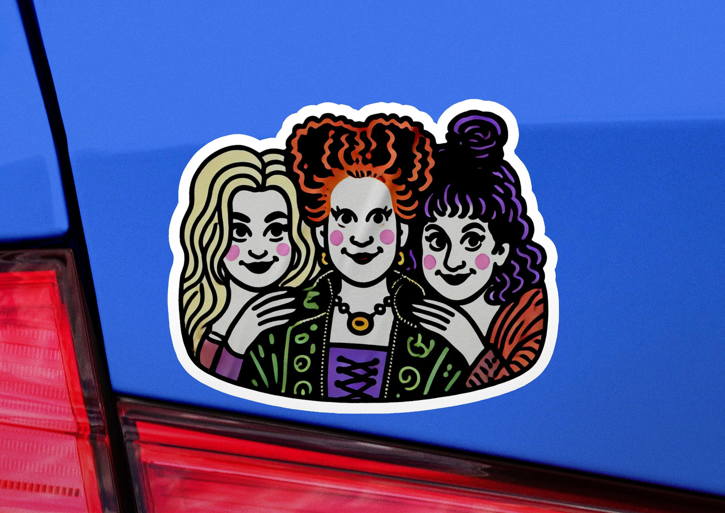 a close up of a car with a sticker on it