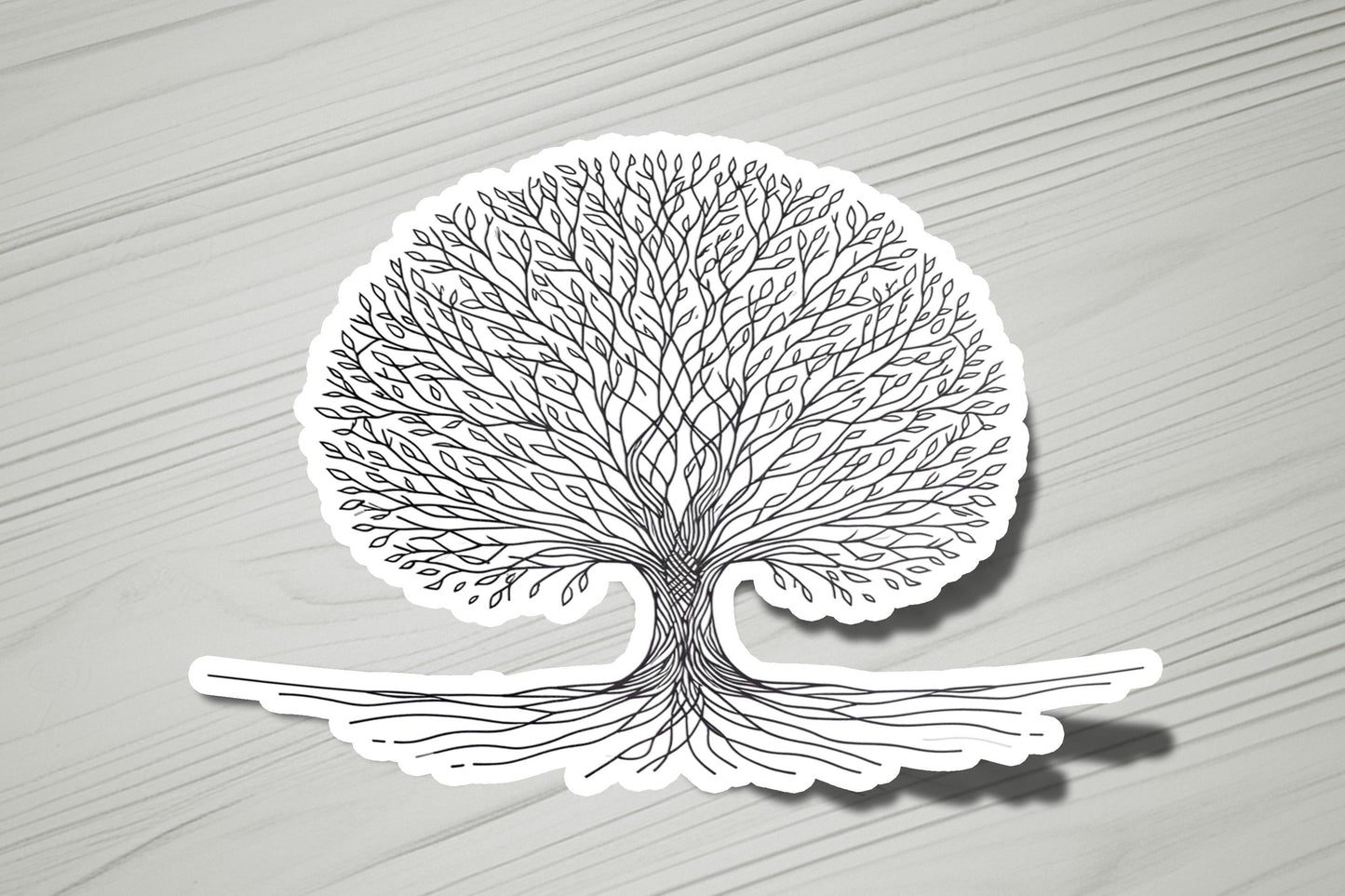 a sticker with a tree on it