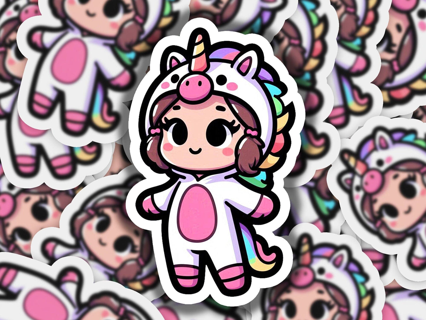 a bunch of stickers with a unicorn on them