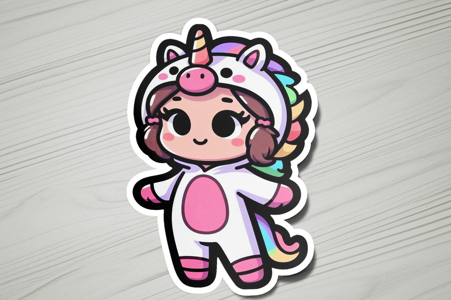 a sticker of a unicorn with a unicorn horn