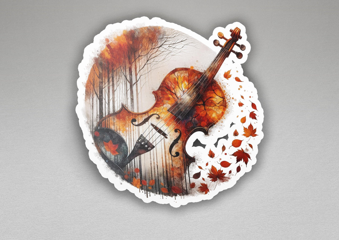 a picture of a violin on a white doily