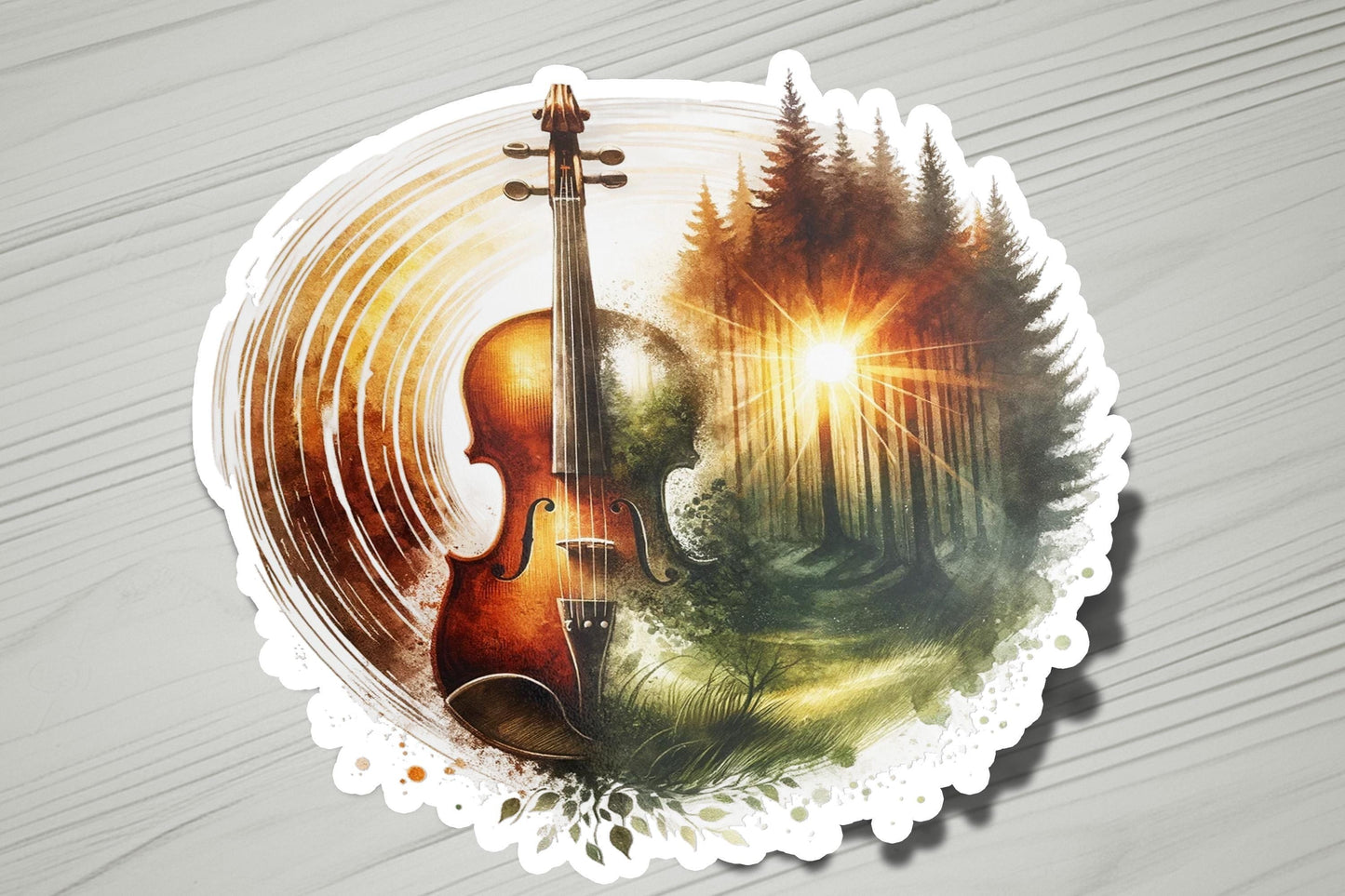 a picture of a violin on a doily