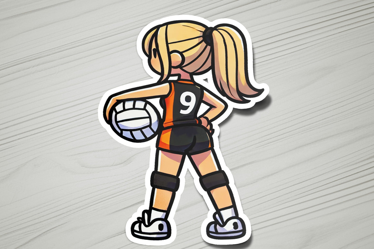 a sticker of a female volleyball player