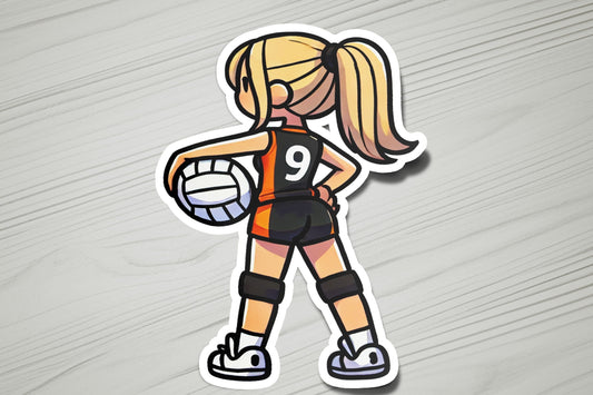 a sticker of a female volleyball player