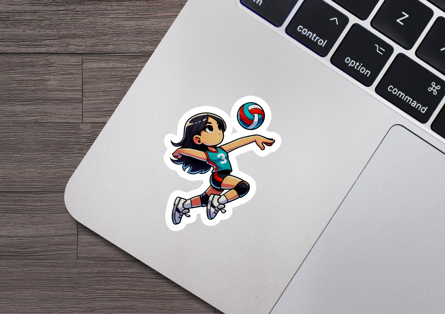 a sticker of a girl playing with a ball
