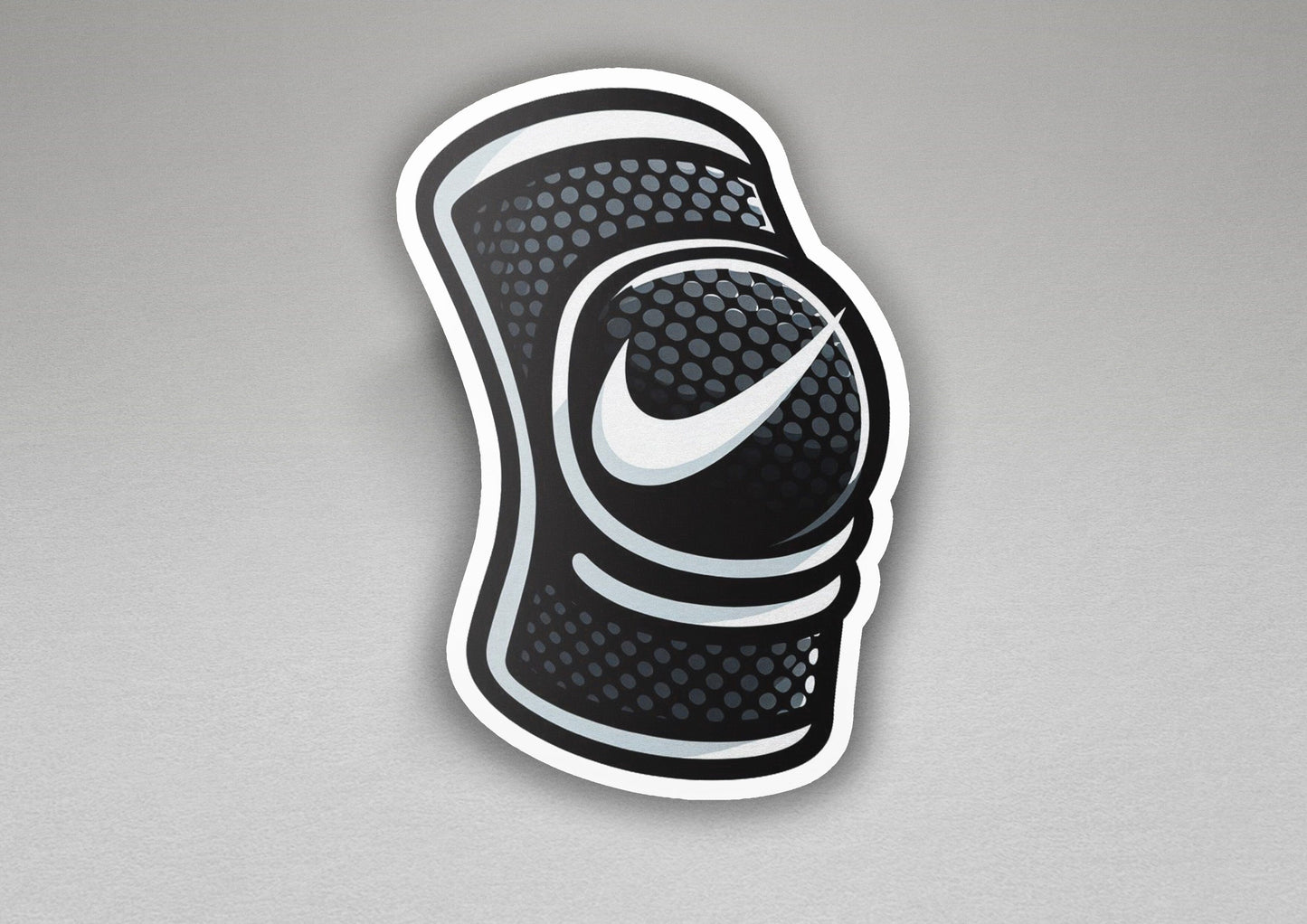 a black and white sticker of a nike shoe