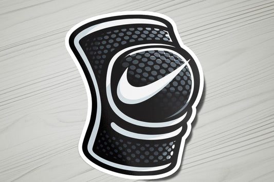 a sticker of a black and white nike shoe