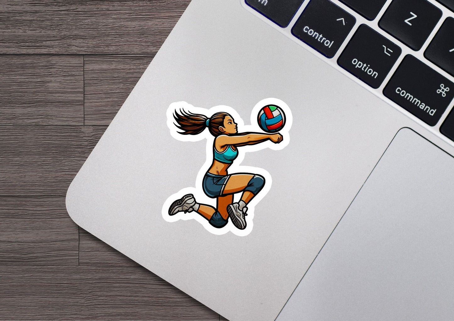 a sticker of a girl playing with a ball