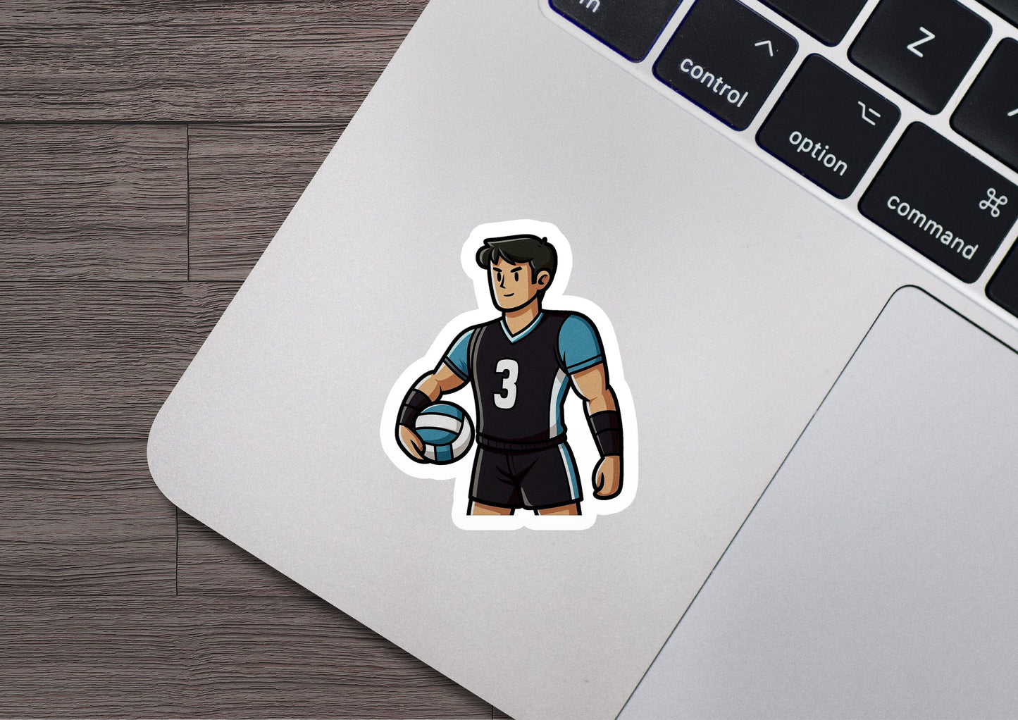 a sticker of a soccer player holding a ball
