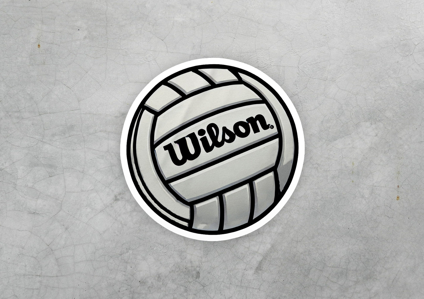 a close up of a sticker of a volleyball