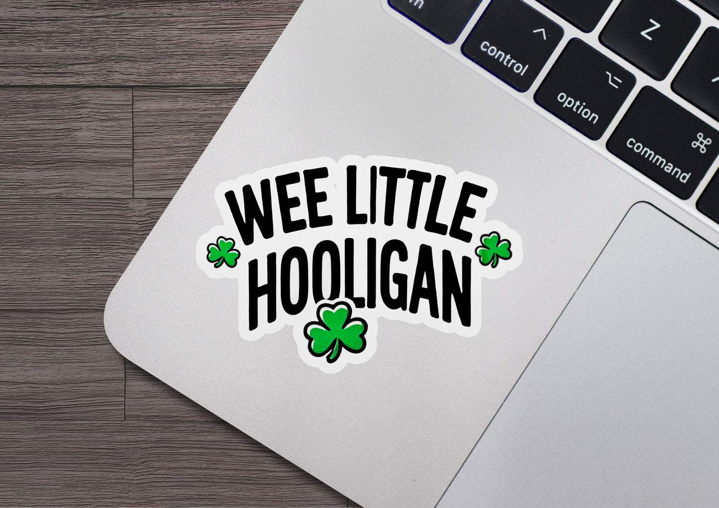 a sticker that says wee little hooligan on it