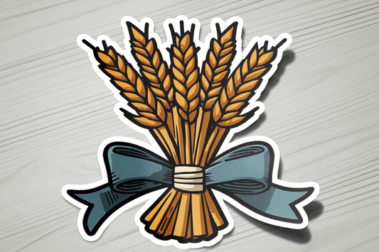 a sticker with a bunch of wheat on it