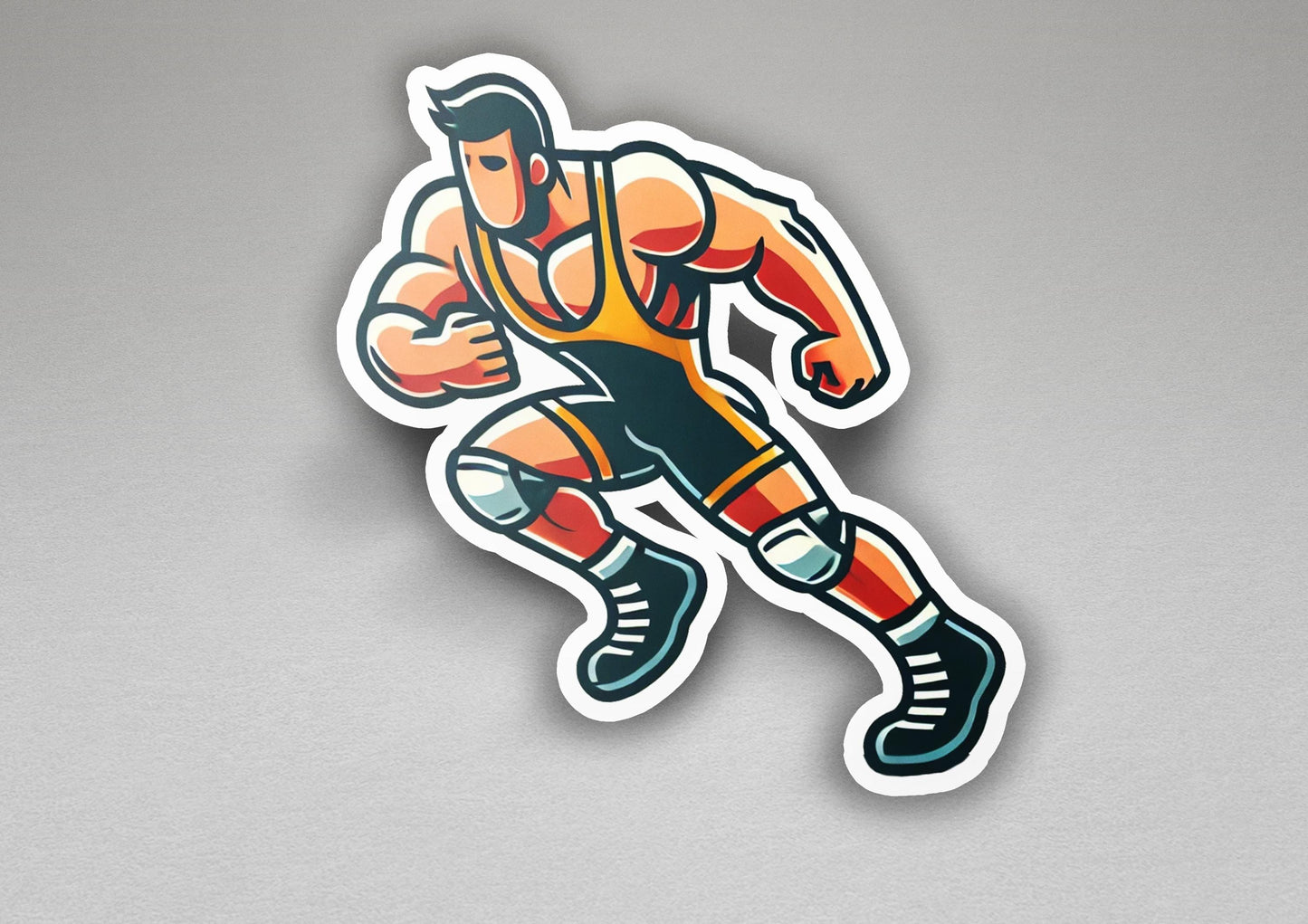 a sticker of a wrestler is shown