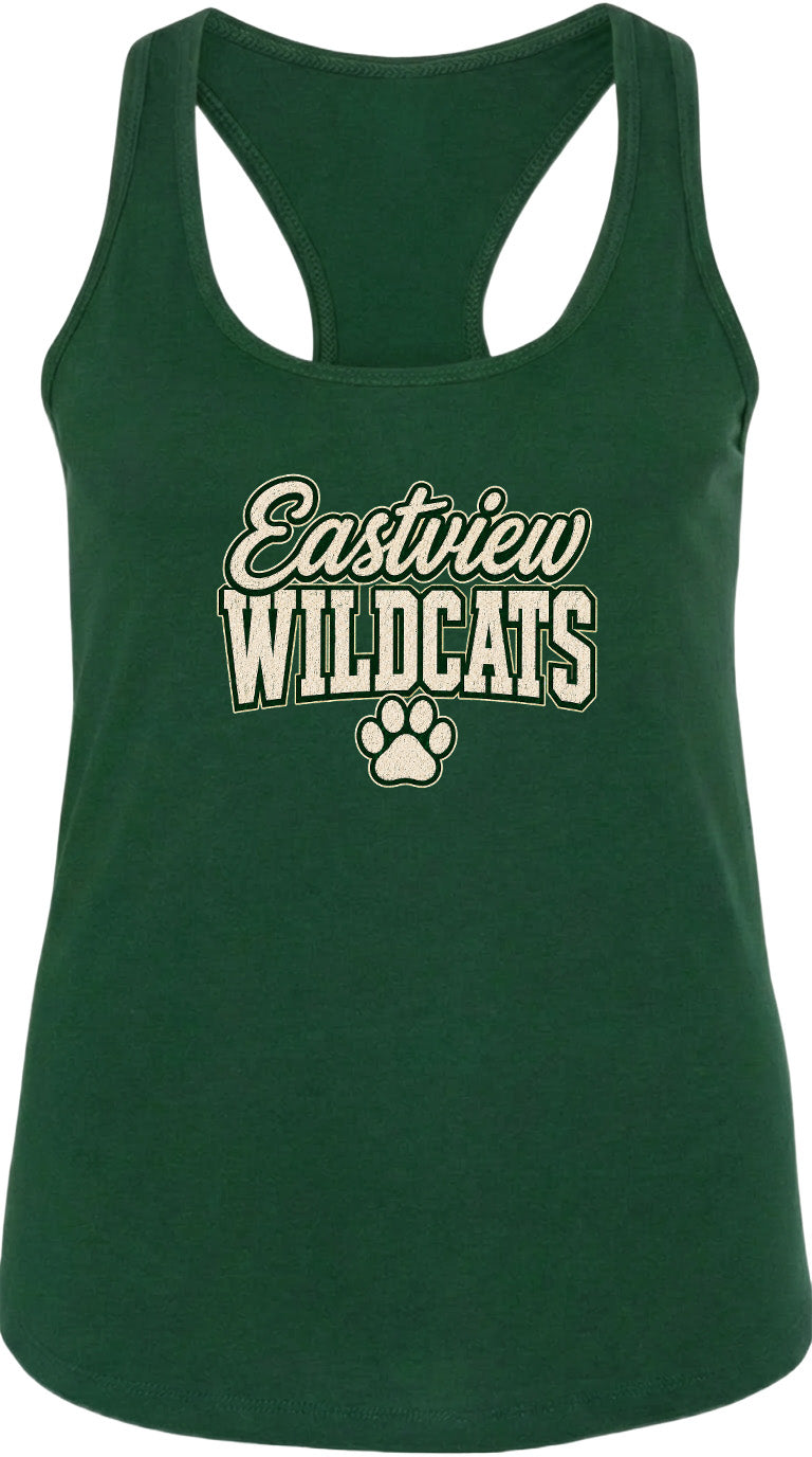 A green tank top with the text "Eastview Wildcats" printed on it.