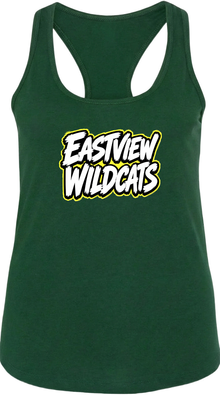 A green tank top with the text "EASTVIEW WILDCATS" printed on it.