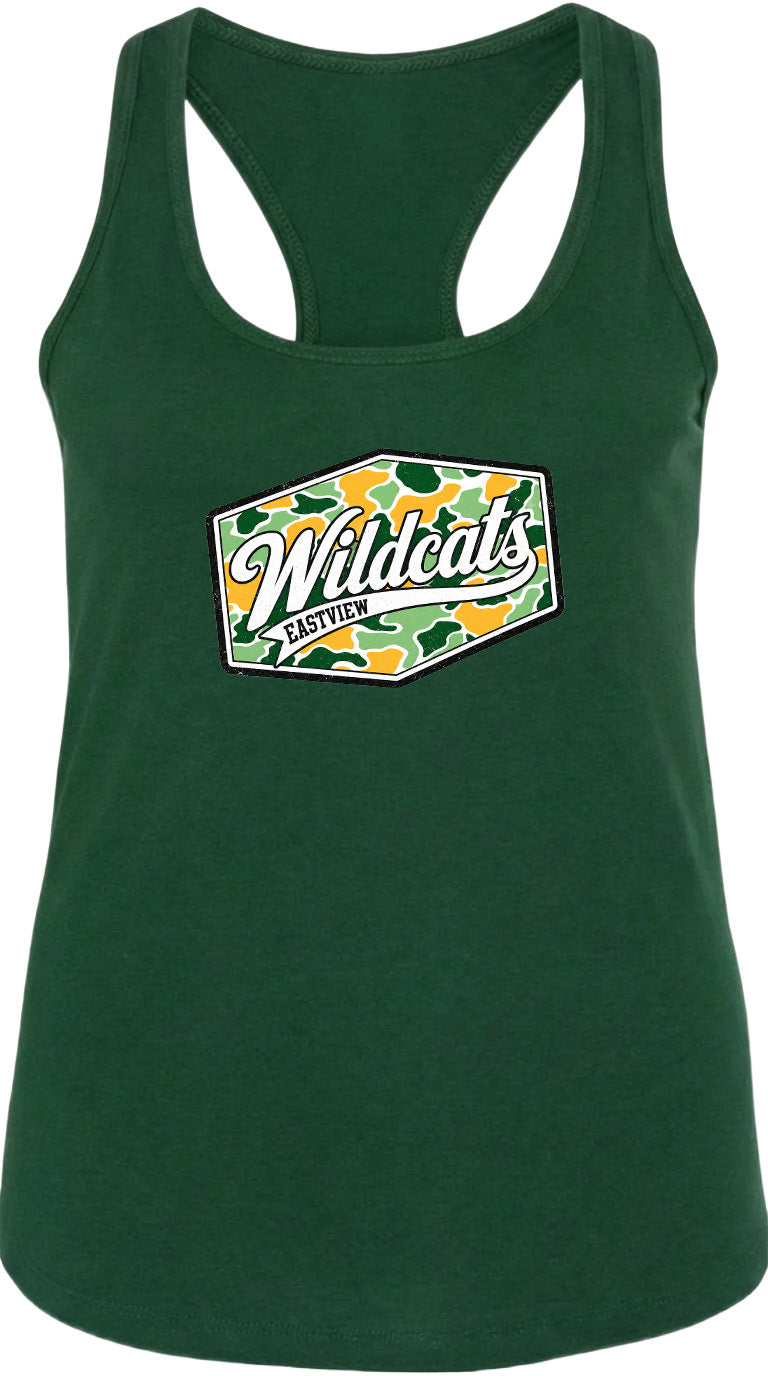 A green tank top with a logo on it.