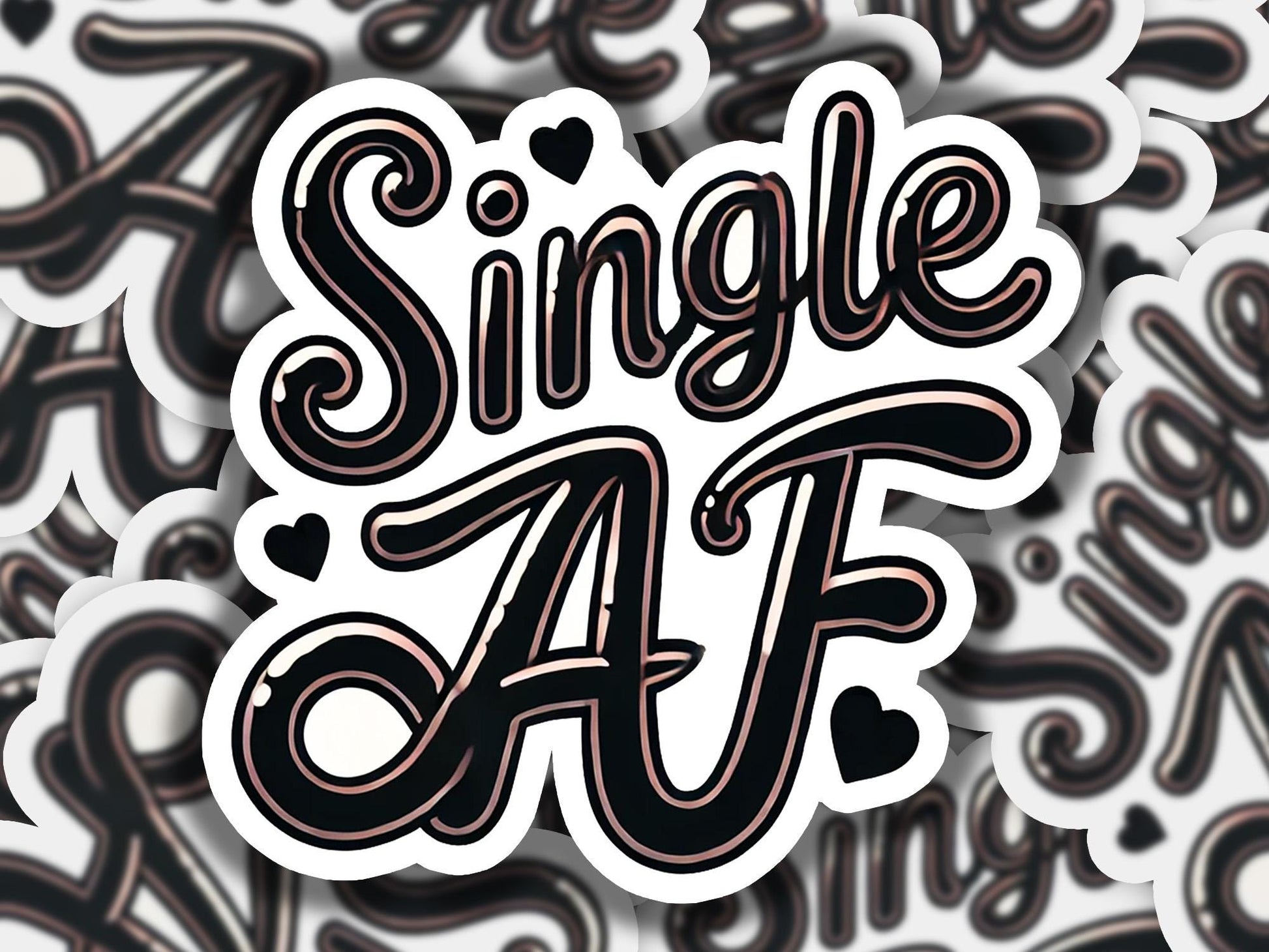 a sticker with the words single af on it