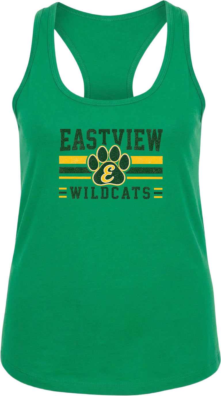 A green tank top with the text "EASTVIEW WILDCATS" printed on it.