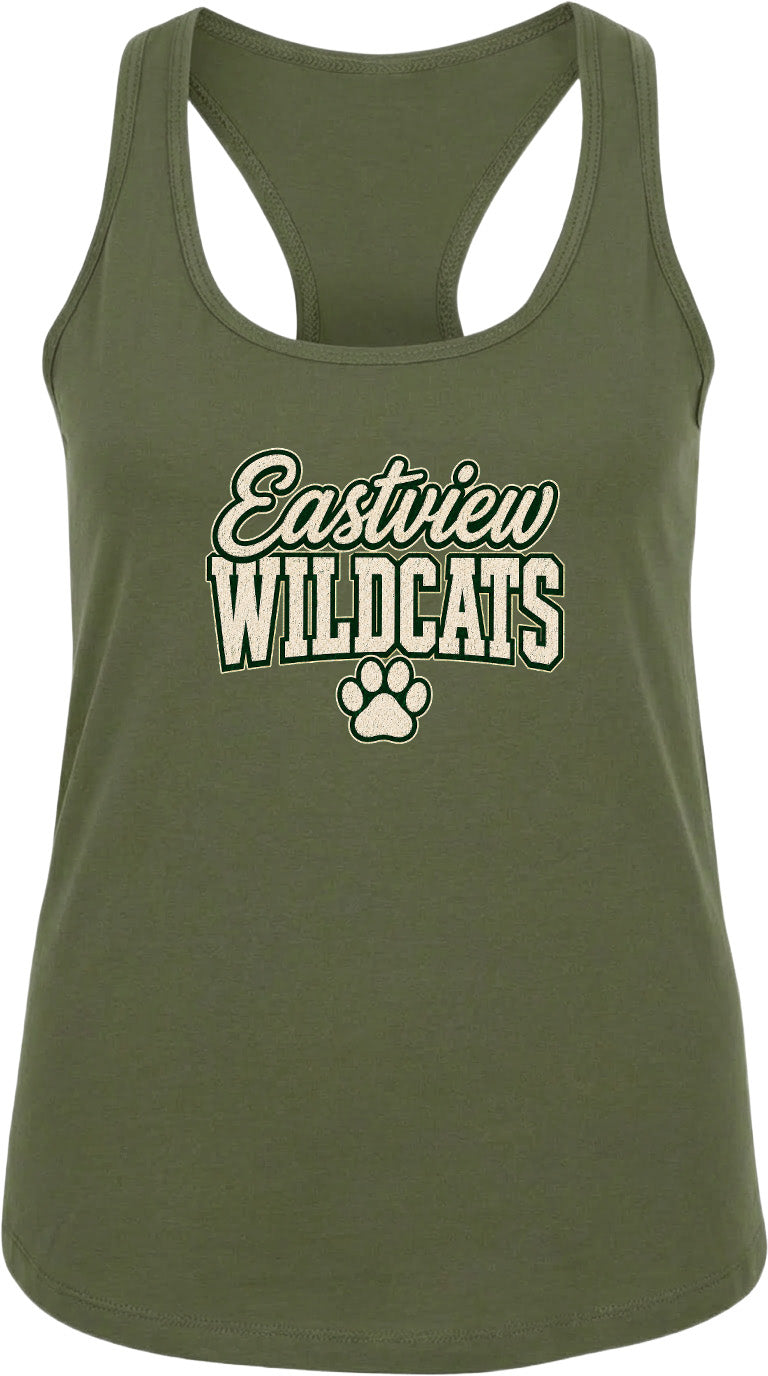 A green tank top with the text "Eastview Wildcats" printed on it.