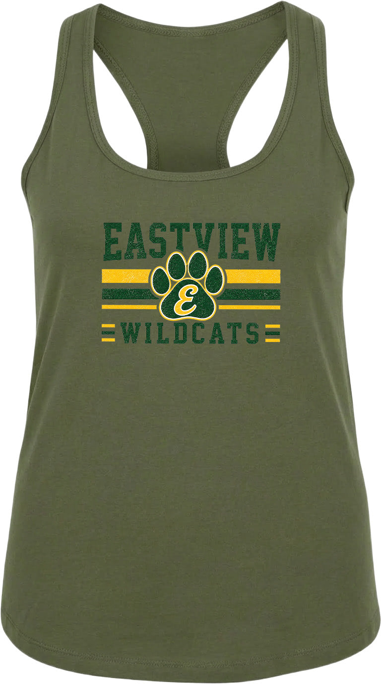 A green tank top with the text "EASTVIEW WILDCATS" printed on it.