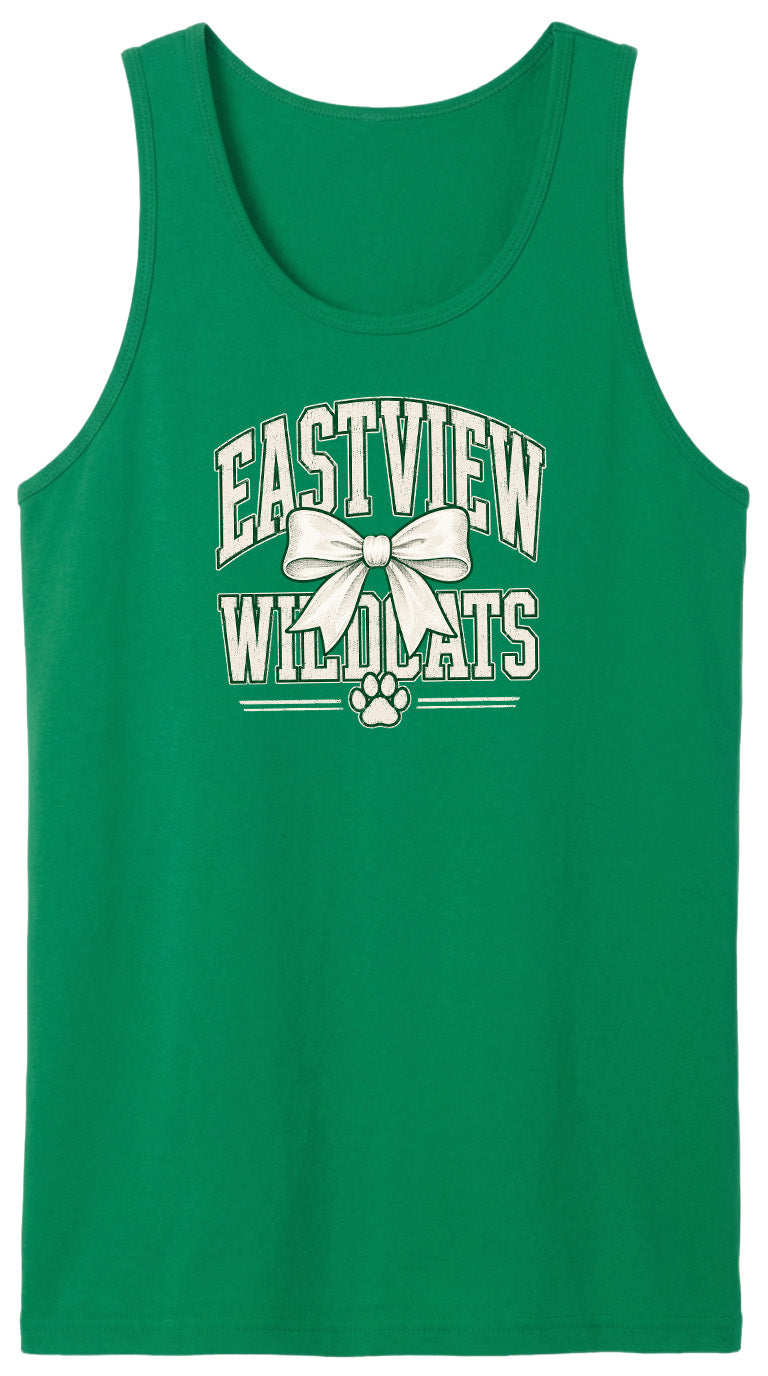 A green tank top with the text "EASTVIEW WILDCATS" printed on it.