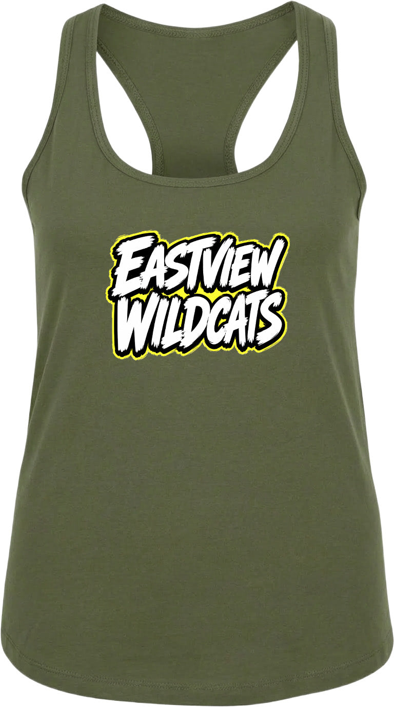 A green tank top with the text "EASTVIEW WILDCATS" printed on it.