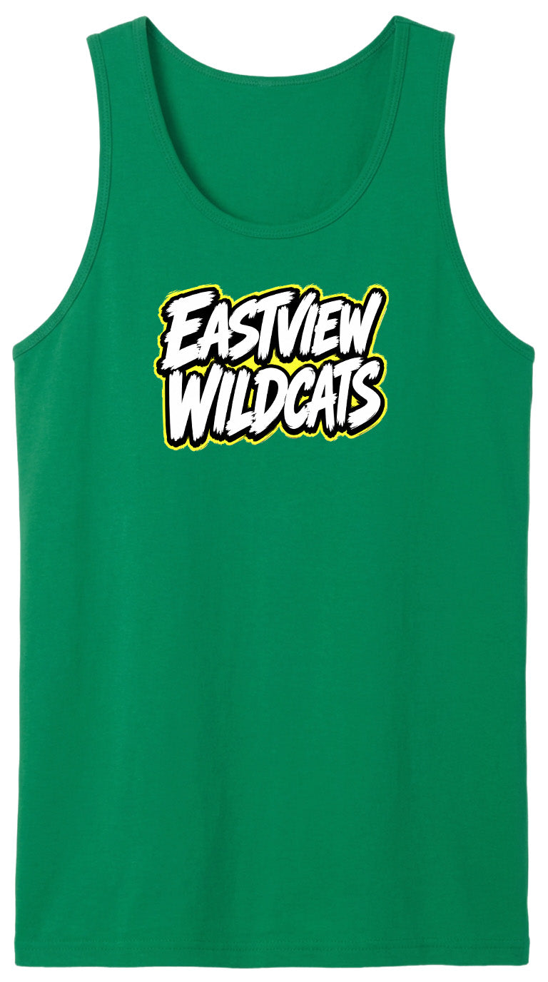 A green tank top with the text "EASTVIEW WILDCATS" printed on it.
