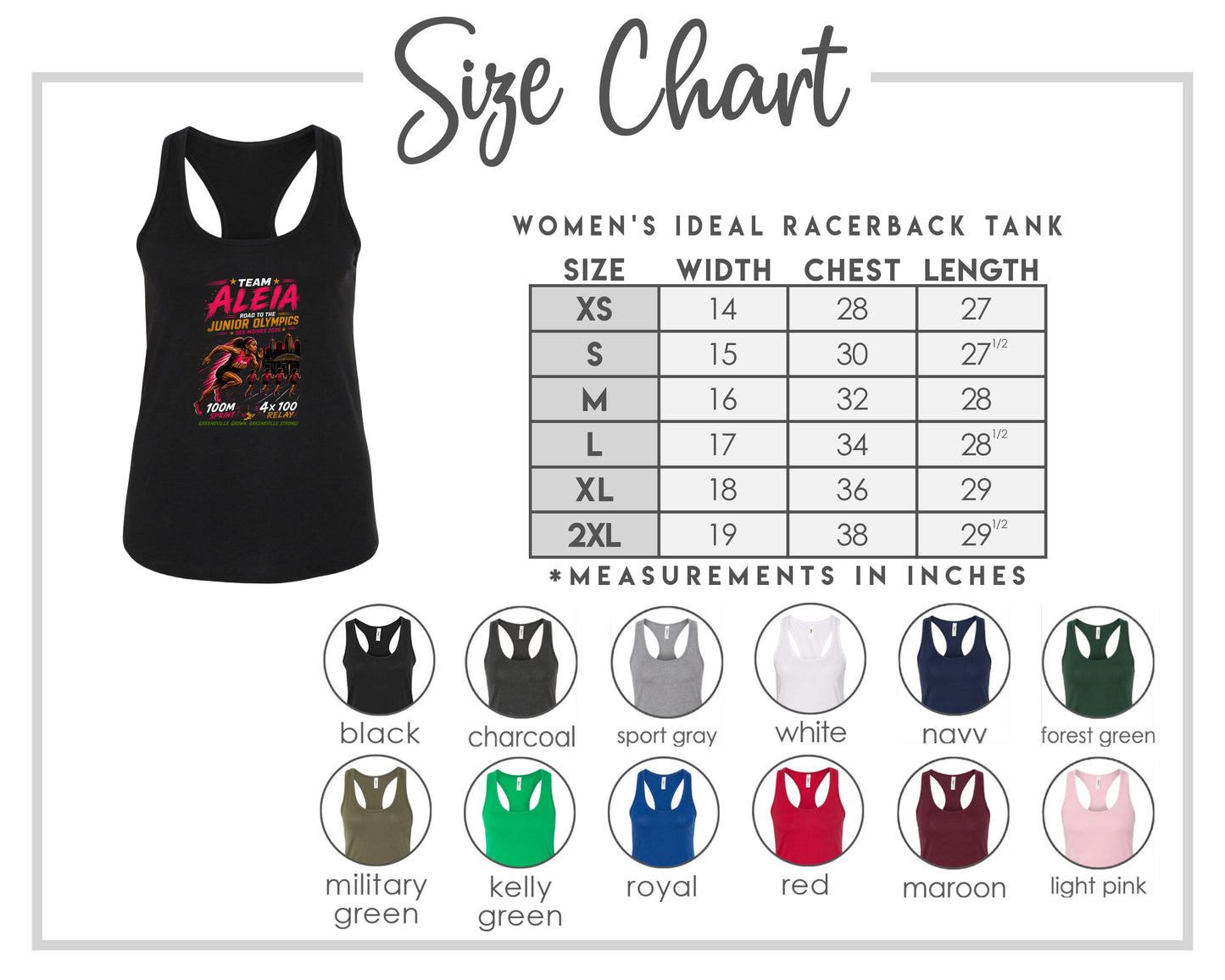 ADULT Team Aleia Full Chest Logo T Shirt | Hoodie | Long Sleeve | Sweatshirt | Crew Neck | Tank Top