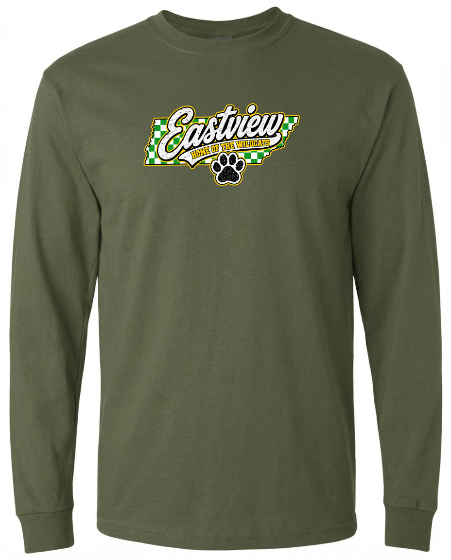 ADULT Eastview Home of the Wildcats Chest Logo T Shirt | Hoodie | Long Sleeve | Sweatshirt | Crew Neck | Tank Top 1