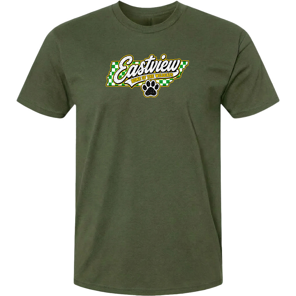 ADULT Eastview Home of the Wildcats Chest Logo T Shirt | Hoodie | Long Sleeve | Sweatshirt | Crew Neck | Tank Top 1
