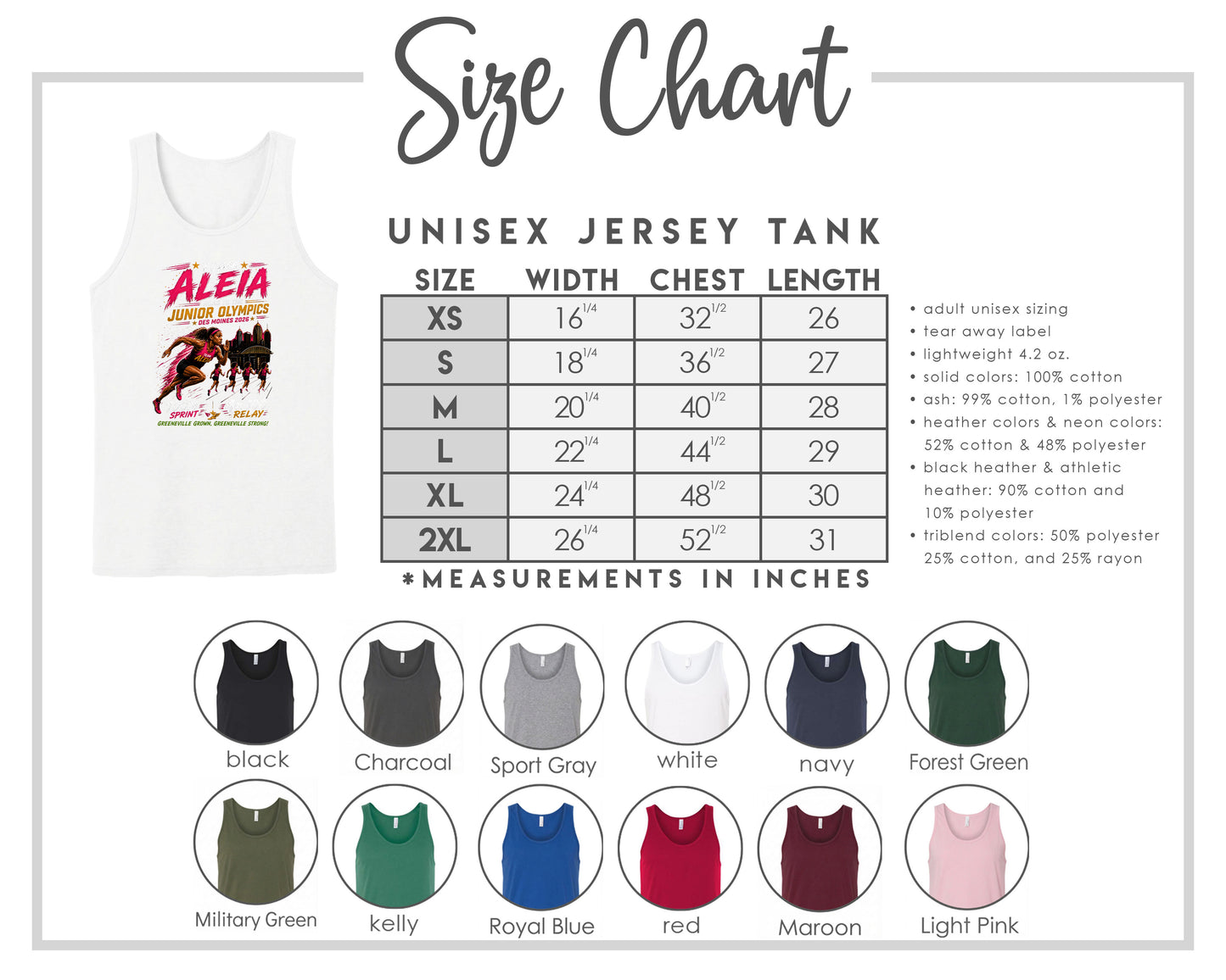 ADULT Team Aleia Full Chest Logo T Shirt | Hoodie | Long Sleeve | Sweatshirt | Crew Neck | Tank Top