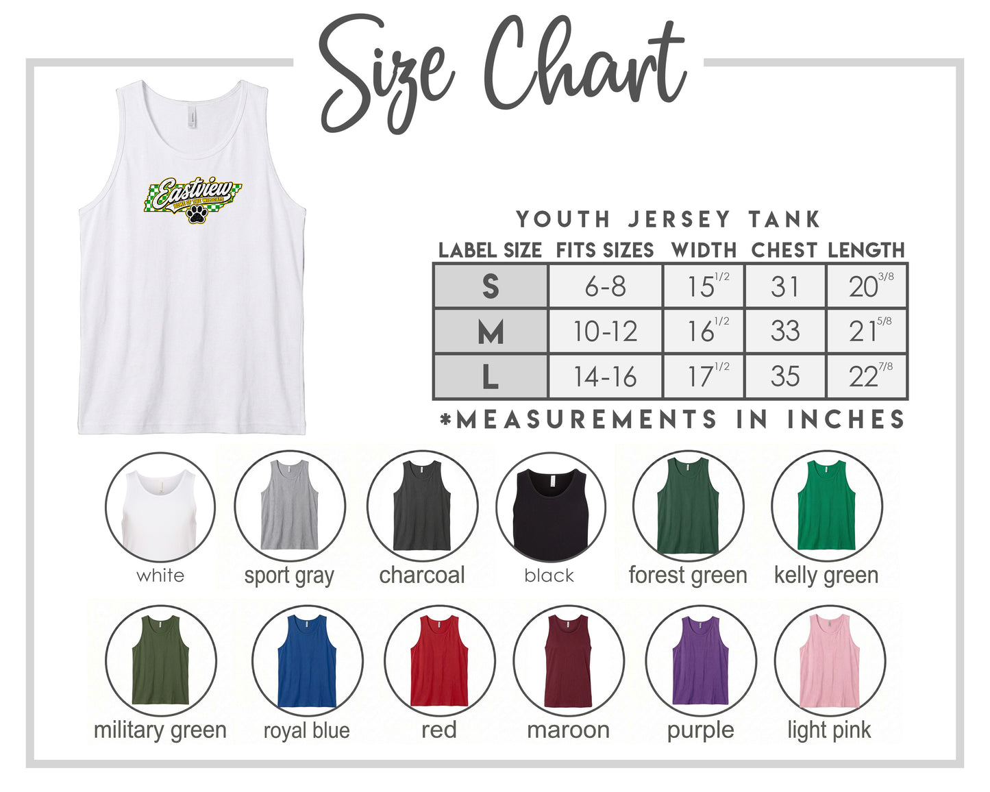 YOUTH Eastview Home of the Wildcats Chest Logo T Shirt | Hoodie | Long Sleeve | Sweatshirt | Crew Neck | Tank Top 1
